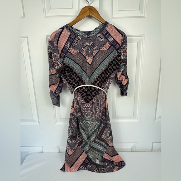 Antonia Melani Button Up Pattern Dress Women’s Size 2 - Picture 3 of 9